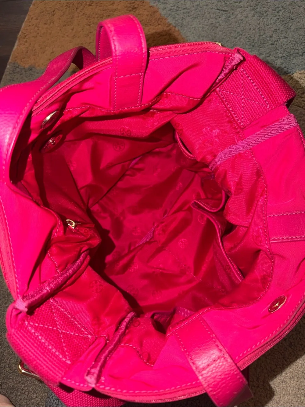 Tory Burch Dena Pink Nylon Diaper Bag